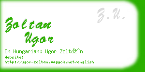 zoltan ugor business card